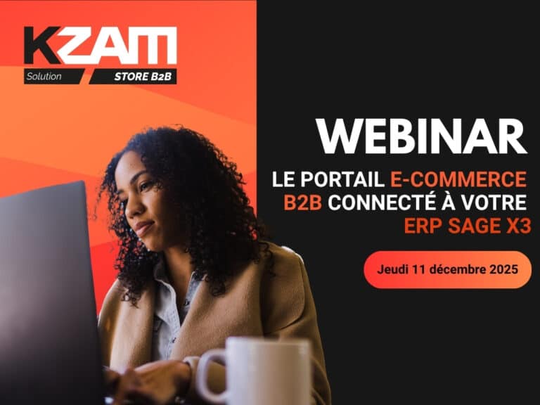 Visuel d'invitation pour le webinar sur K-ZAM Store B2B