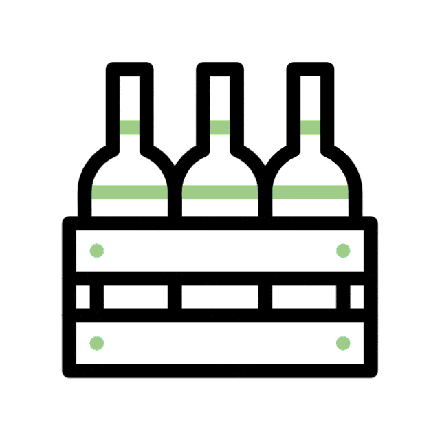 Illustration de bouteilles de vin animées.