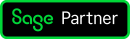 Badge Sage Partner, attestant de la réputation d'Arcanes parmi les partenaires Sage. Logo Sage sur fond noir avec la mention "Partner"